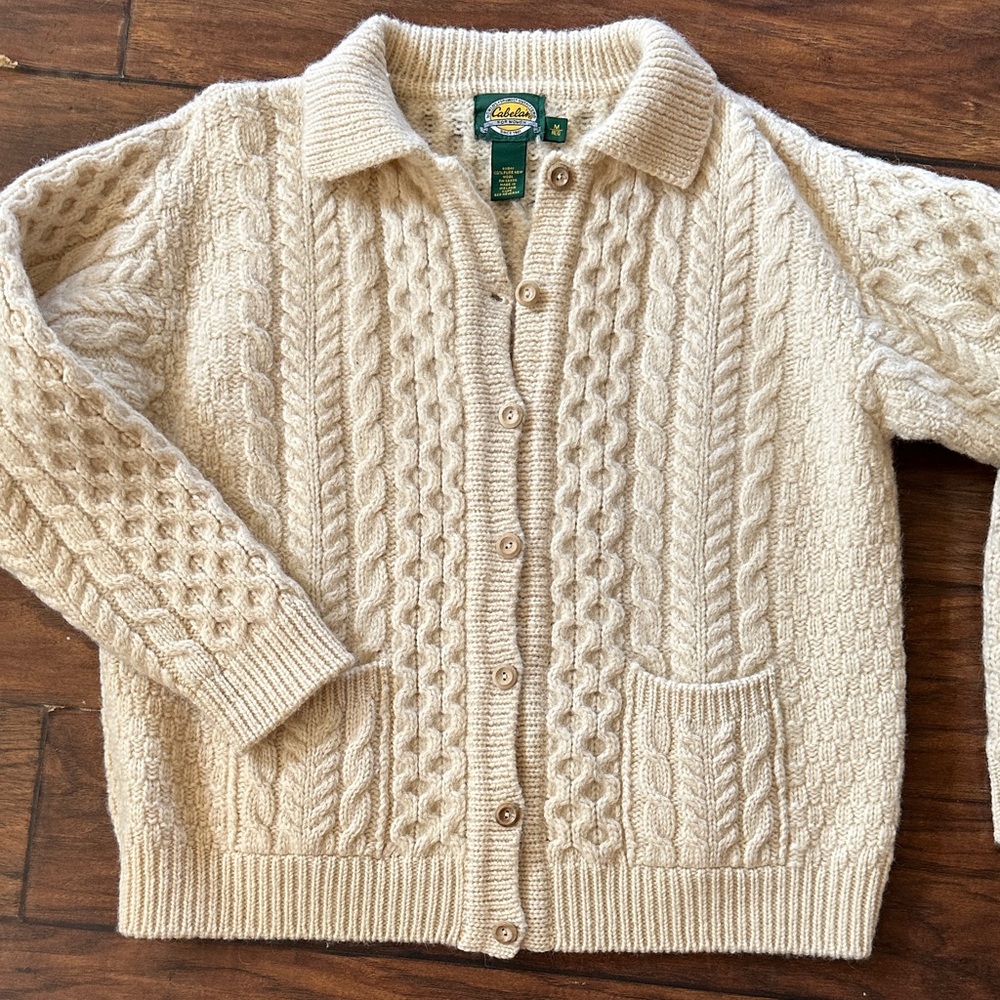 Cabela's Cream Cable Knit Cardigan